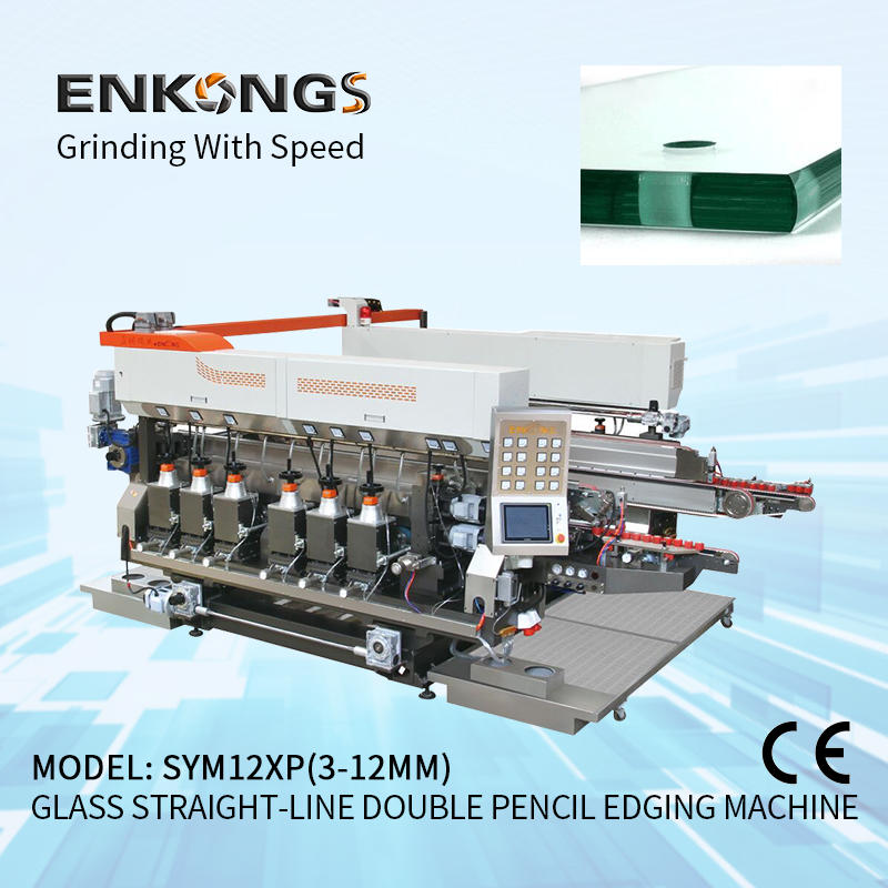 Glass straight-line double round edging machine SM 12/08