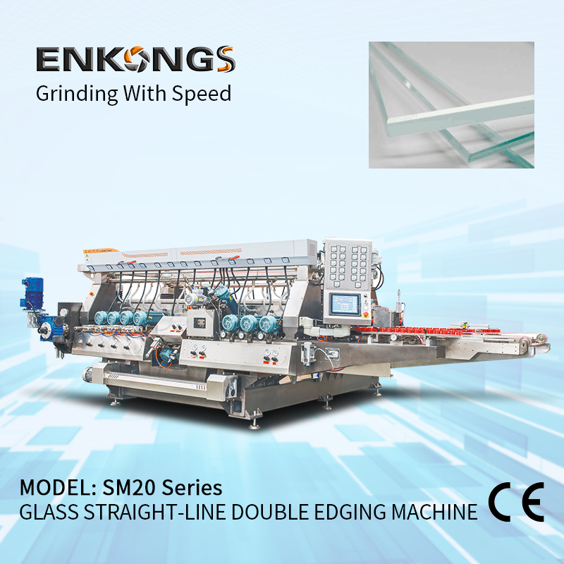 Enkong modularise design glass double edger machine company for round edge processing