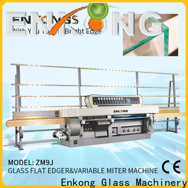 Enkong 5 adjustable spindles glass mitering machine wholesale for polish
