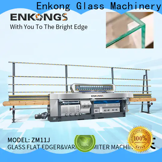 Enkong 5 adjustable spindles glass mitering machine manufacturer for polish