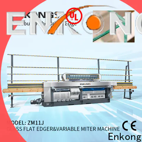 Enkong 5 adjustable spindles glass mitering machine manufacturers for round edge processing