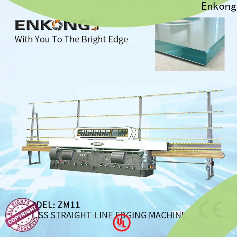 Enkong zm11 glass straight line edging machine price factory for round edge processing