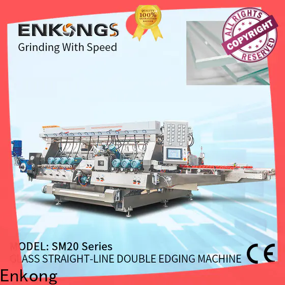 Enkong SM 10 glass straight line double edging machine factory for photovoltaic panel processing