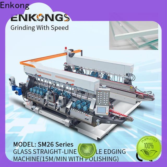 Enkong straight-line glass double edger machine suppliers for photovoltaic panel processing