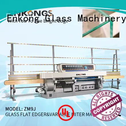Enkong 5 adjustable spindles glass mitering machine customized for polish